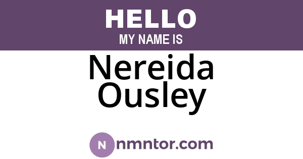 Nereida Ousley