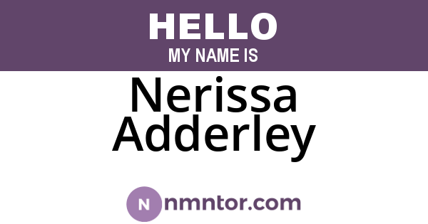 Nerissa Adderley
