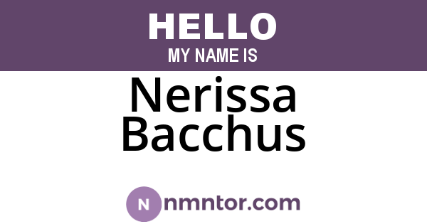 Nerissa Bacchus