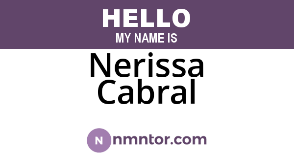 Nerissa Cabral