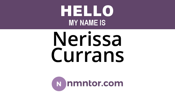 Nerissa Currans