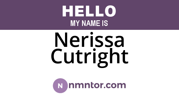 Nerissa Cutright