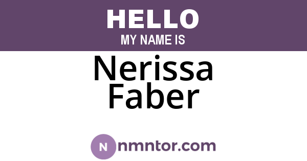 Nerissa Faber