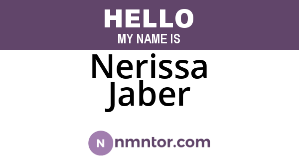 Nerissa Jaber