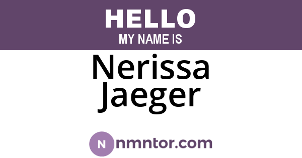 Nerissa Jaeger