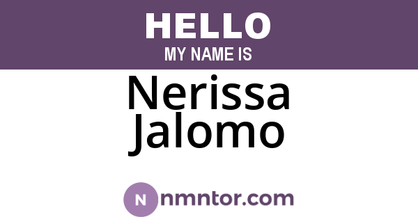 Nerissa Jalomo
