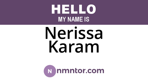 Nerissa Karam