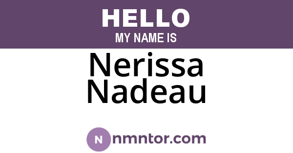 Nerissa Nadeau