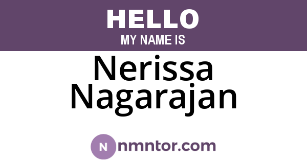 Nerissa Nagarajan