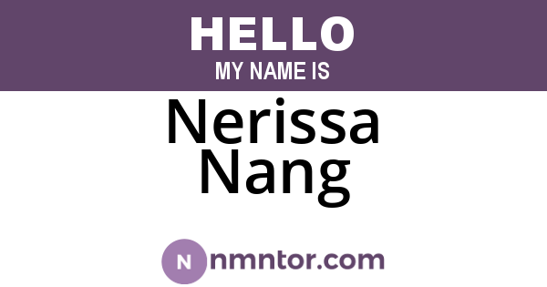 Nerissa Nang