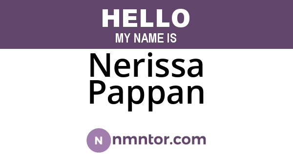 Nerissa Pappan