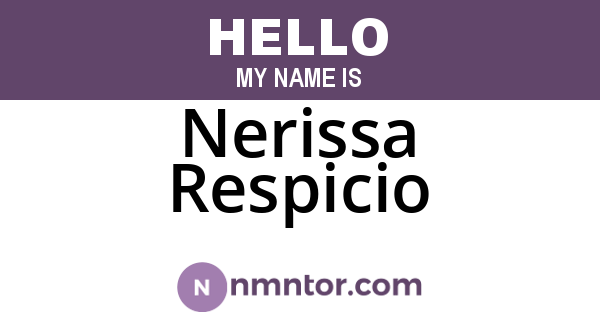 Nerissa Respicio
