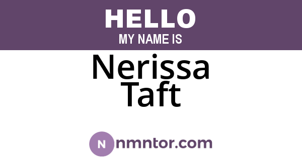 Nerissa Taft