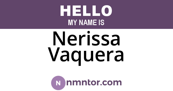 Nerissa Vaquera