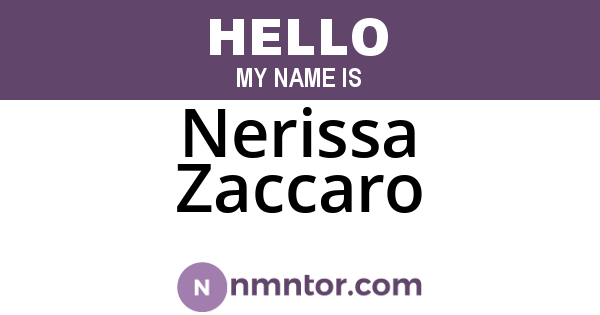 Nerissa Zaccaro