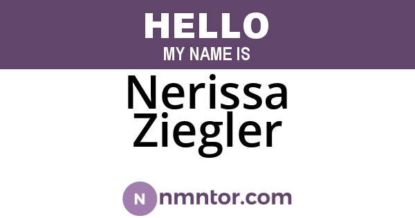 Nerissa Ziegler
