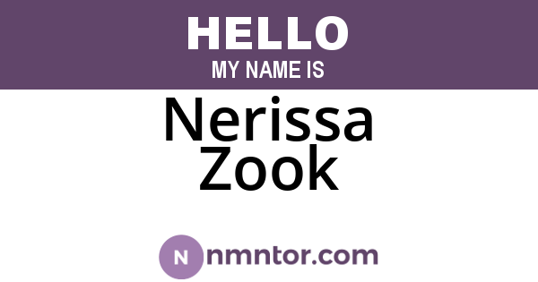Nerissa Zook