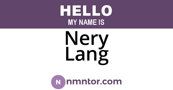 Nery Lang