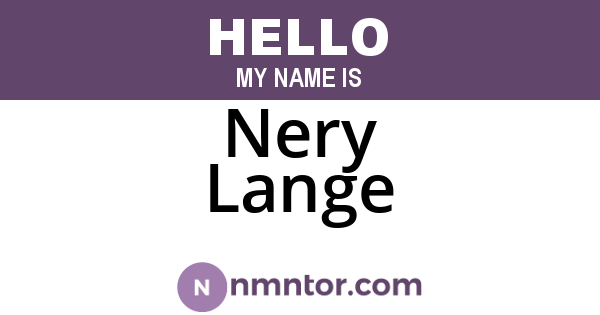 Nery Lange