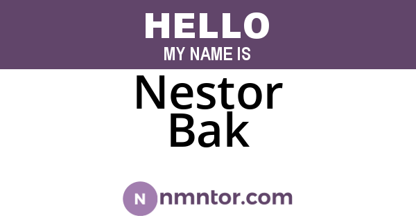 Nestor Bak