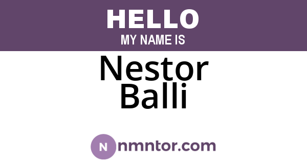 Nestor Balli