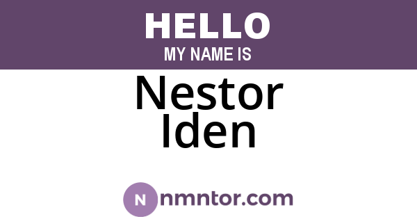 Nestor Iden