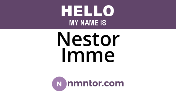 Nestor Imme