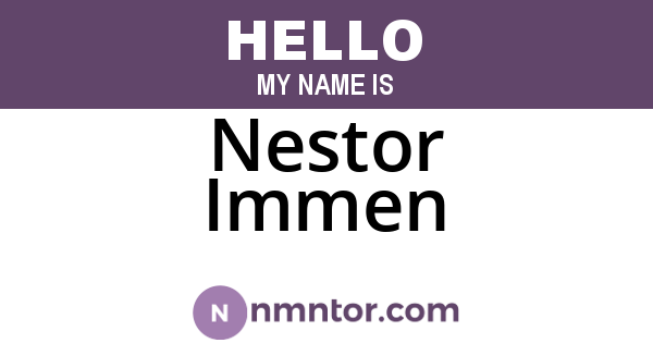 Nestor Immen