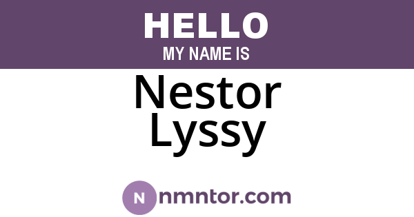 Nestor Lyssy