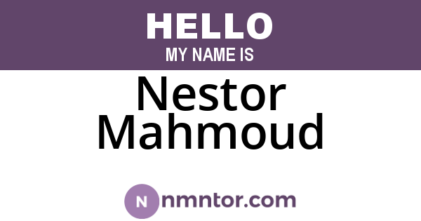 Nestor Mahmoud