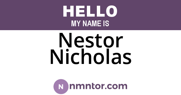Nestor Nicholas