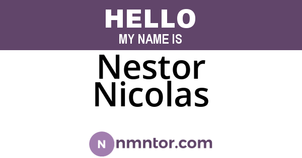 Nestor Nicolas
