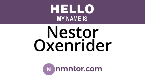 Nestor Oxenrider