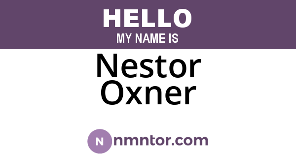 Nestor Oxner