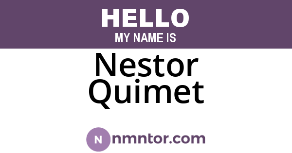Nestor Quimet
