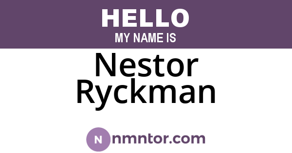 Nestor Ryckman