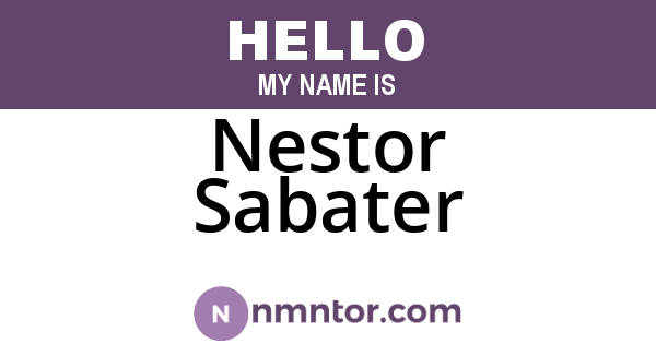 Nestor Sabater