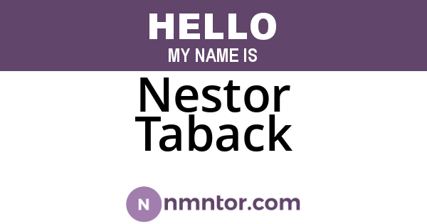 Nestor Taback