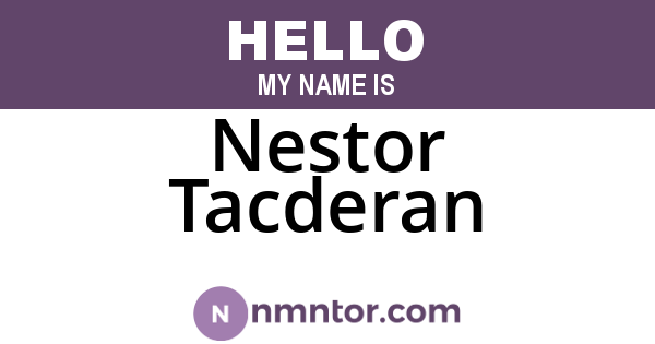 Nestor Tacderan