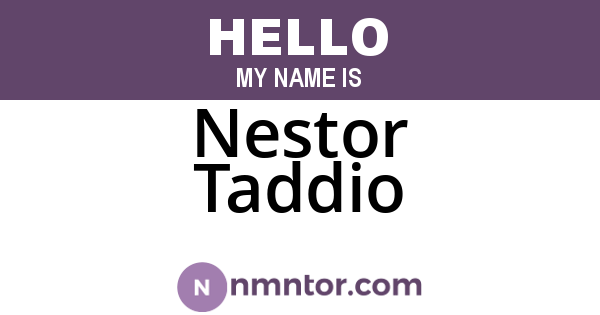 Nestor Taddio