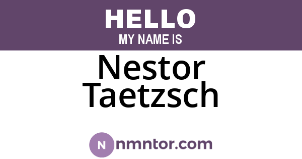 Nestor Taetzsch