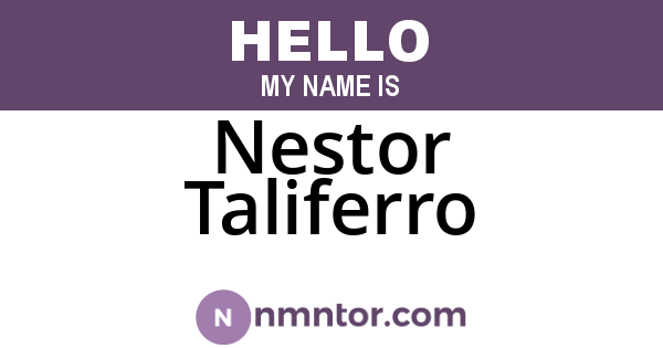 Nestor Taliferro