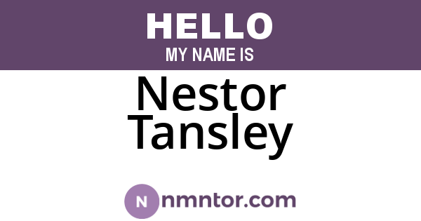 Nestor Tansley