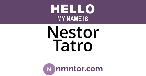Nestor Tatro