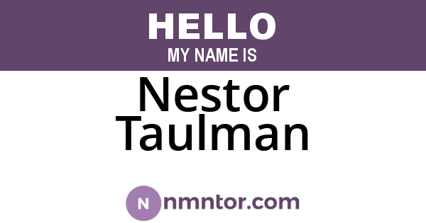 Nestor Taulman