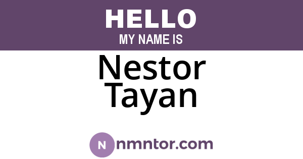 Nestor Tayan