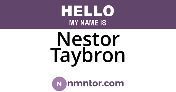 Nestor Taybron