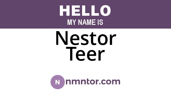 Nestor Teer
