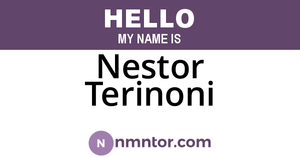 Nestor Terinoni