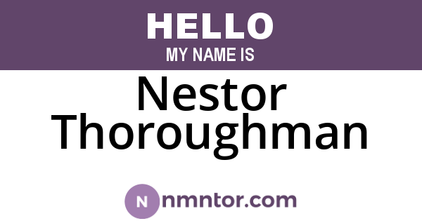 Nestor Thoroughman
